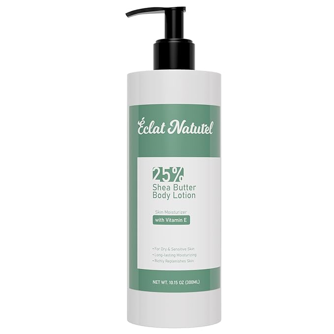 Shea Butter Lotion, Body and Hand Cream with 25% Shea Butter & Vitamin E, Long-last Nourishing Moisturizing Hand and Body Lotion for Dry Skin, Non-Greasy, 10.15 Fl Oz