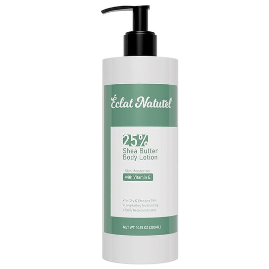 Shea Butter Lotion, Body and Hand Cream with 25% Shea Butter & Vitamin E, Long-last Nourishing Moisturizing Hand and Body Lotion for Dry Skin, Non-Greasy, 10.15 Fl Oz