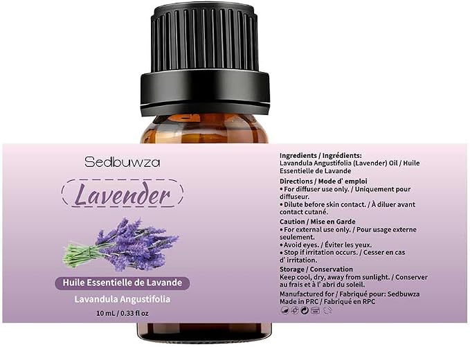 Sedbuwza Lavender Eucalyptus Essential Oil Set, Lavender Fragrance Oil Eucalyptus Scent Oil Set for Diffuser, Aromatherapy, Massage, Soap, Candle Making 2 x 10 ml