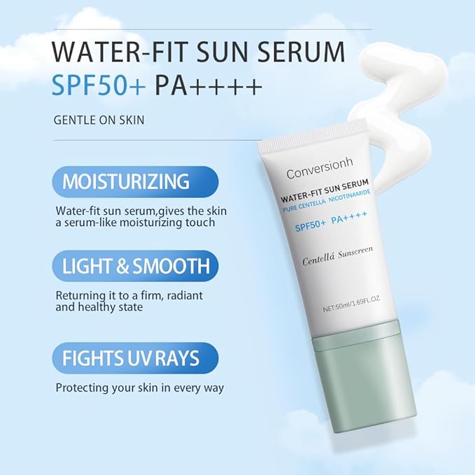 Centella Sunscreen,Lightweight Hydrating SPF50 Centella Sunscreen for All Skin Type and UV Defense. (1Pcs)