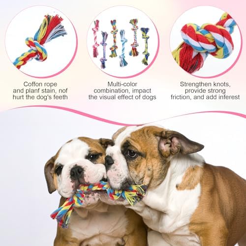 Dimeho 48 PCS Puppy Chew Toy Dog Rope Toys Teething Toy, Multi Color