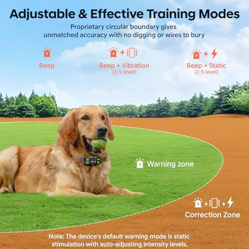 Wireless Dog Fence with Radius 25-999 Yards for Outdoor Use