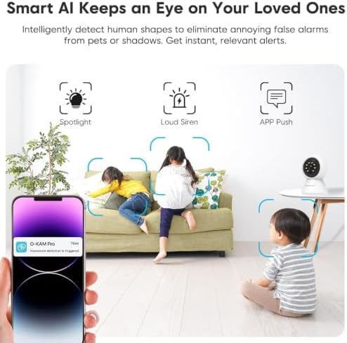 VSTARCAM 3MP 2K Indoor Security Camera, 2.4GHz WiFi Pet Camera with 355° Pan 60° Tilt, Human Detection, Color Night Vision, 2-Way Audio, App Alerts, 24/7 Recording, Cloud & microSD Storage