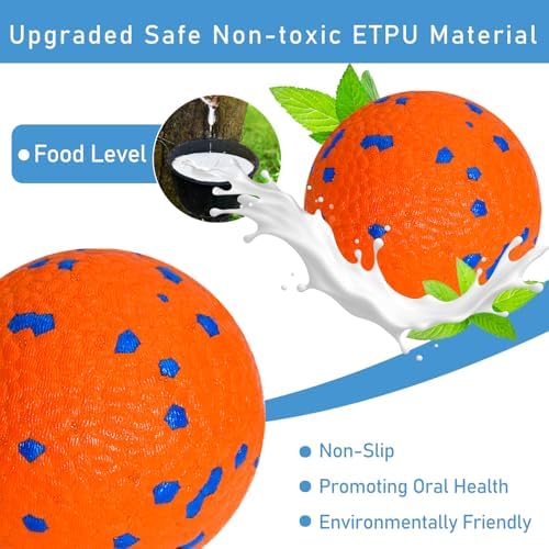 Dog Balls Tennis Ball for Aggressive Chewers Indestructible Dog Teething Chew Toys for Large Medium Small and Puppies, More Biting-Proof Atom