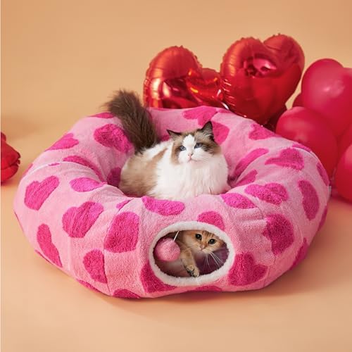 Lesure Donut Cute Jacquard Cat Tunnel Bed Kitten Toys for Puppy Bunny