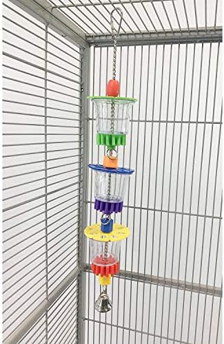 Triple Treat Forager - Durable Fun Hanging Treat Foraging Cage Accessory Toy - Sugar Gliders, Rats, Hamsters, Mice, Ferrets, Squirrels, Parrots, Birds, Marmosets, Opossums & Other Small Pets