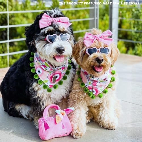 Haute Diggity Dog Barkin Bag with Scarf Plush Dog Toy, Designer Parody Toy