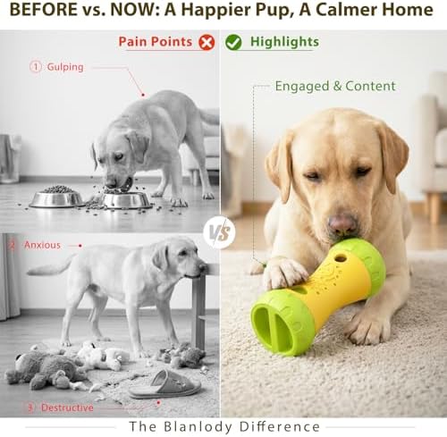 Treat Dispensing Dog Puzzle Toy, Interactive Dog Toys, Yellow