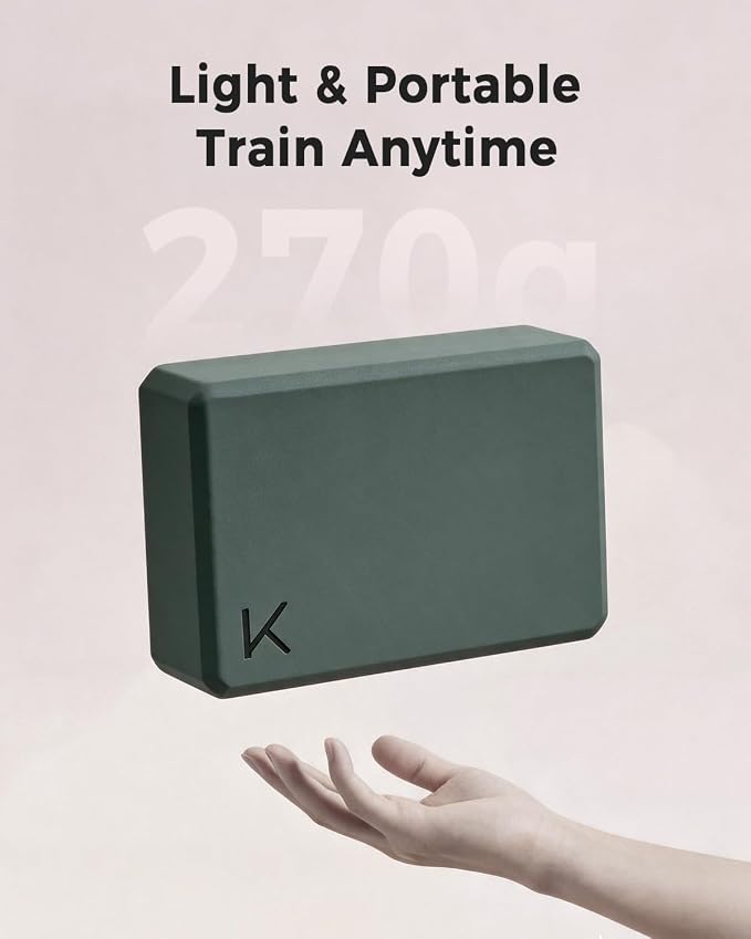 KEEP Yoga Block, High-Density EVA Foam 2 Pack Yoga Block with Non-Slip Textured Surface, Supportive, Lightweight - Ideal for Yoga