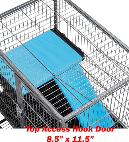 XX-Large 37"x24"x39"H Two Tiers Chew-Proof Large Double Large Front Doors Tight 1/2-inch Wire Spacing for Feisty Ferret Hammock Chinchilla Cat Sugar Glider Home On Wheels