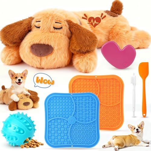 Heartbeat Puppy for Dogs, Calming Set with Lick Mat, Puppy Essentials