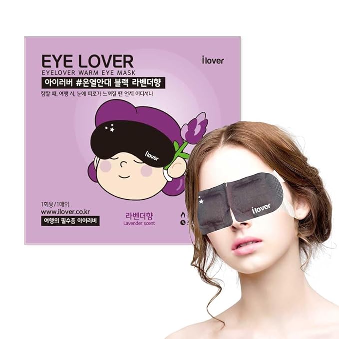 iLover Eye Mask for Sleeping Lavender Scent 10(EA) Warm Steam, Traveling, Relaxing and Tiredness Instantly Warm Helps Eye Injuries, relieves Dry Eyes.