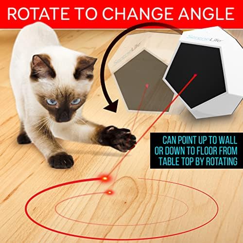SereneLife Automatic Cat Light Toy - Rotating Moving Electronic Red Dot LED Pointer Pen W/ Auto Wireless Control - Remote Light Beam Teaser Machine for Interactive & Smart Sensory