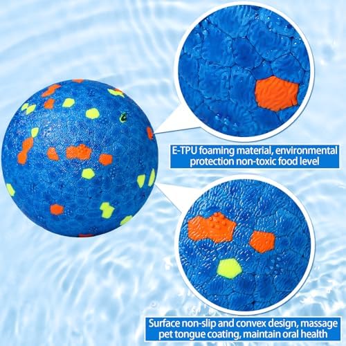 Lenwen 10 Pcs Dog Balls for Aggressive Chewers, 2.5 Inch, Glitter Color