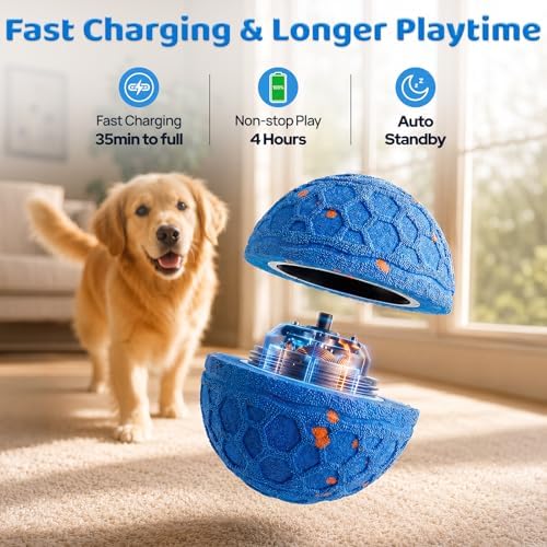 Smart Interactive Dog Ball Toy for Medium and Large Dogs, Dog Herding Ball