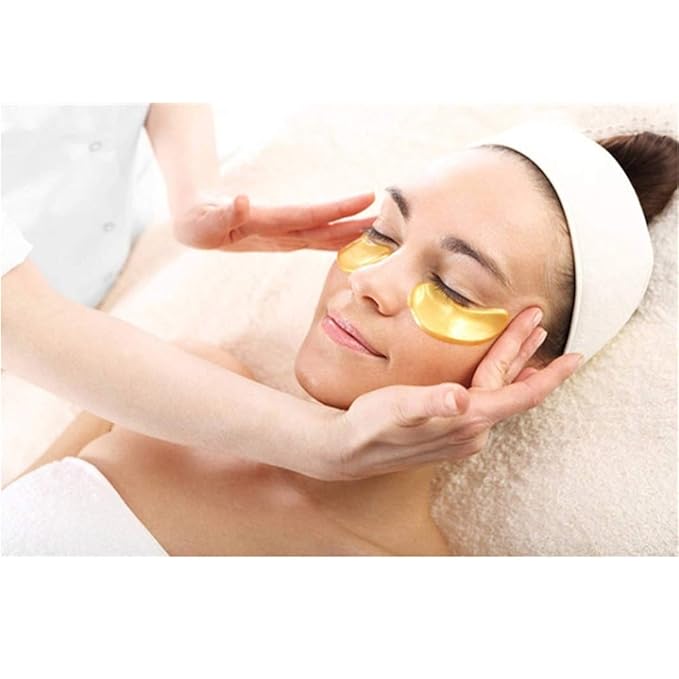 Under Eye Patches - 30 Pairs 24K Gold Moisturizing Under Eye Mask, Anti Aging Collagen Eye Masks Skincare Eye Patches for Puffy Eyes and Dark Circles, Gold