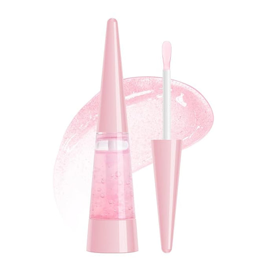Lip Plumper, Extreme Plumping Lip Fuller, Hydrating and Transparent Lips Balm, Volumizing formula, Youthful Fuller Gloss, Smoother Lips and High Glossy, Non-Sticky - Pink, 0.21 Fl Oz