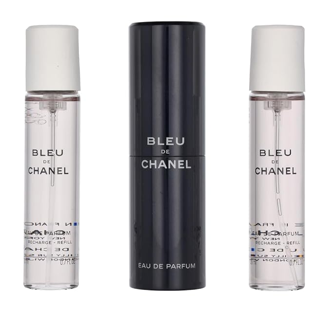 Chanel Bleu De Eau De Parfum Travel Spray for Men 3 X 0.7 Oz, 2.1 Fl Oz, 3 pc set (purse spray)