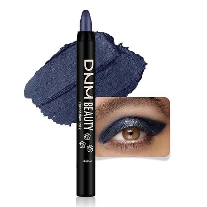 evpct Midnight Blue Shimmer Cream Eye Shadow Brightener Sticks Set for Eyes, Blue Shimmery Matte Pencil Eye shadow Applicator Stick Pen Palette Makeup Waterproof sombras en crema para ojos 31#
