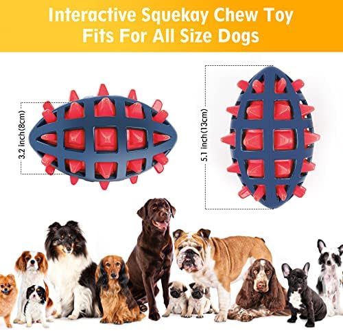 Dog Toy Ball, Dog Spiky Toy Ball with Squeaker, for Floating Chewing Fetching and Interactive Play (2pc Kit)