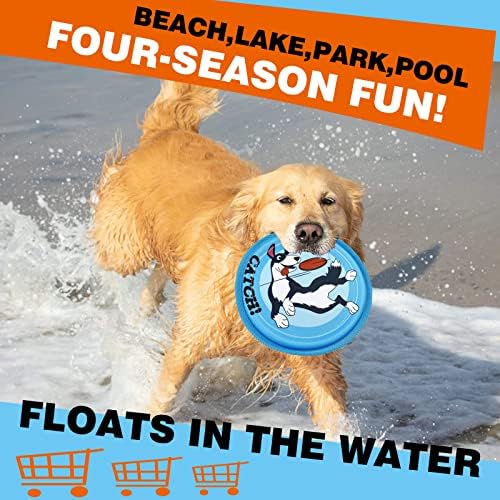 XIGOU Dog Flying Disc, 3 Pack Dogs Flyer Toys, Lightweight Flying Disc Dog Fetch Toy for Small, Large Dogs & Puppies - Floats in Water & Safe on Teeth