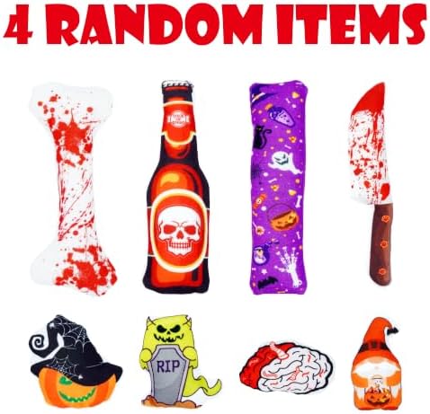 Random Halloween Catnip Toys for Indoor Cats with Crinkle 4 Pack