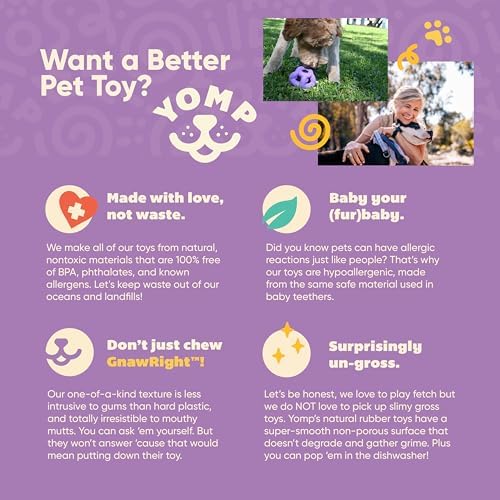Yomp HeliRing MAX Dog Toy – Durable Hollow Ball with Zany Bounce, Tug & Fetch, Dishwasher Safe for Easy Cleaning