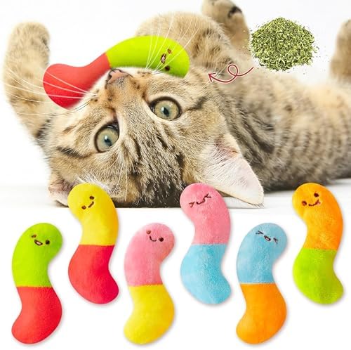 L1rabe Worm Candy Catnip Toys for Cats, for Kitten Lovers