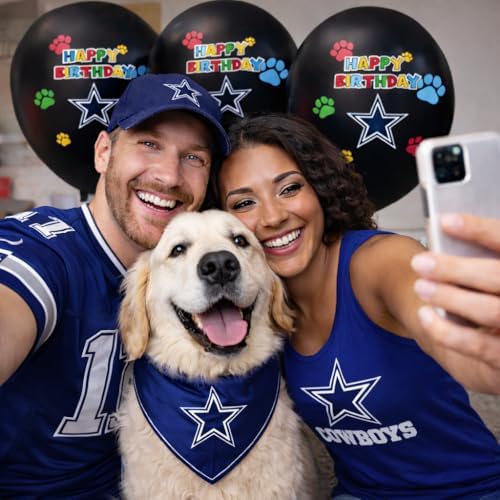 NFL Dallas Cowboys Pet Birthday Party Balloons Set of 6 Licensed NFL Football Team Dog & Cat Birthday Party Decoration Sports Theme Dogs B-Day Pawty Balloon Celebration