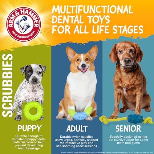 Arm & Hammer Scrubbies Boomerang Dental Chew Toy, Adult, Large, 7 in