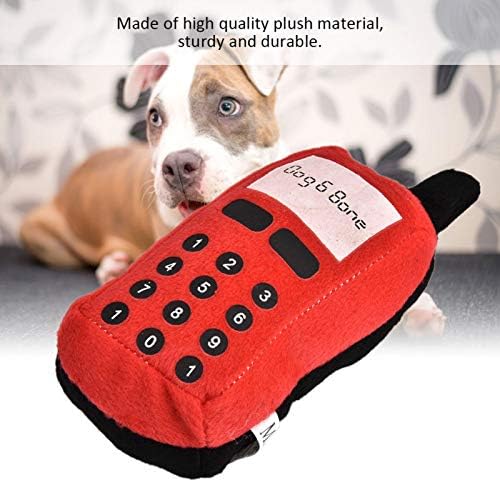 GLOGLOW Plush Dog Chew Toy for Puppy Teething - Soft Squeaky Toy for Small Dogs, Red/Blue Color, 6 Inch Interactive Play