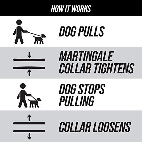 Leash Boss Martingale Collar for Dogs | Reflective Nylon Dog Collar for Large Dogs, Medium and Small Dogs | No Pull Pet Training Collar | Quick Release Buckle, Adjustable Pet Collar