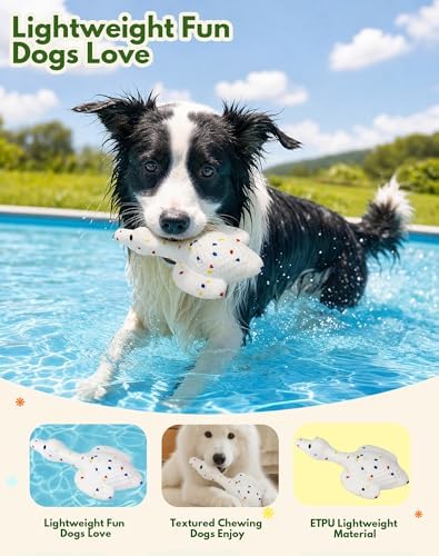 New Upgraded ETPU Water Floating Goose Dog Fetching Toy, Durable Pool Interactive Toy for Large Dogs, Dog Toys for Pet Chewers' Detal Care, Mental Stimulation Puppy Toy for Outdoor Pool Lake Beach