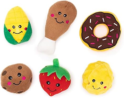 ZippyPaws Burrow Replacement Miniz Squeaky Enrichment - Mixed Food 6 Pack