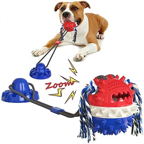Dog Toys for Aggressive Chewers Large Breed,Suction Cup Tug of War Pull Toy