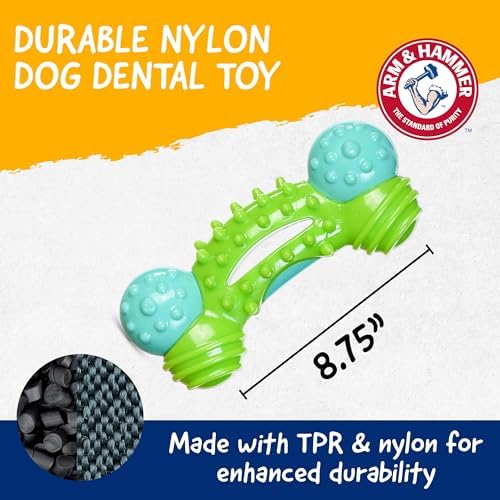 Arm & Hammer Nubbies Duality Bone Dental Dog Chew Toy, Apple Flavor, 24-Pk