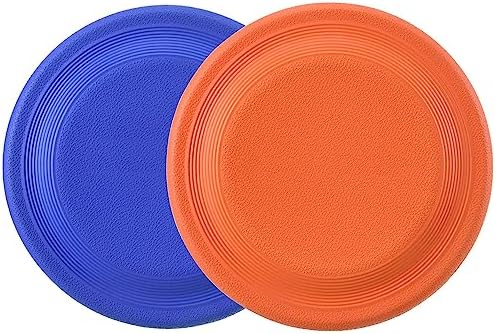 XIGOU Dog Flying Disc (2 Pack) - Durable Rubber Flying Disc Dog Toy - 9.25" Indestructible Rubber Dog Fetch Toy - Puncture Resistant & Bite Resistant Extremely - for Medium Large Dogs