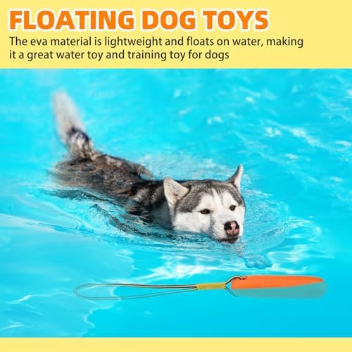 PUPTECK Interactive Dog Pool Toys Water Floating Toys Fetch Training Bumpers 2 Pack, Yellow & Orange