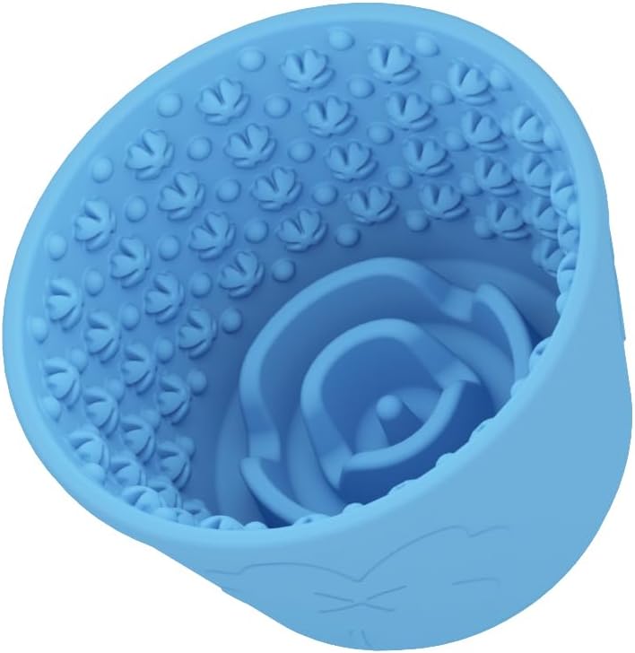 Silicone Lick Bowl for Dogs,Freeze Bowl for Dogs with Suction Cups for Dog Anxiety Relief,Interactive Dog Puzzle Toy (Blue)