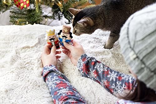 Pearhead Holiday Nutcrackers Cat Toy Set, Christmas Pet Owner Gift