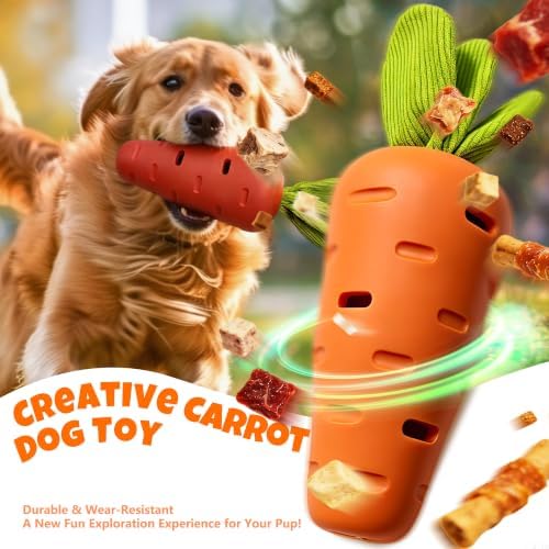 Tough Dog Toys Squeaky Carrot Toy for Aggressive Chewers Nylon