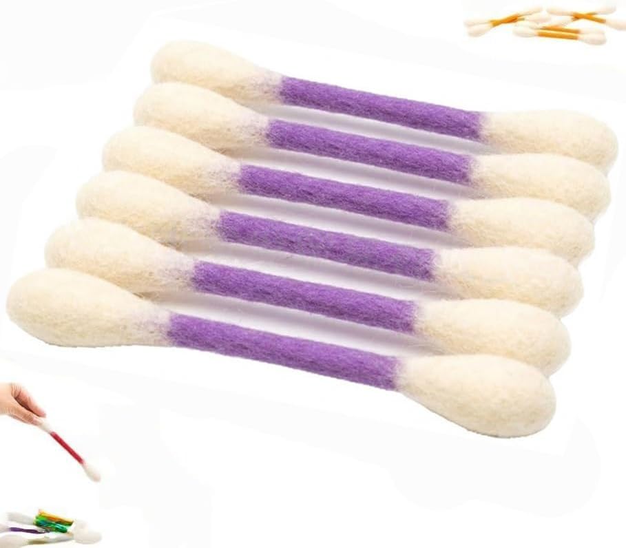 6 PCS Swabs Cat Toys with Catnip,Cat Qtip Toy,Cotton Swabs Cat Toys with Catnip,Durable for Chew,Interactive Kitty Kick Sticks for Cat Lovers Gift,Sturdy Teething Chew Toy (Purple;)