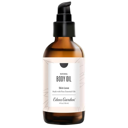 Edens Garden Skin Love Bath & Body Oil – Anti-Aging Blend with Pure Essential Oils & Vitamin E for Smooth, Hydrated Skin – Natural Moisturizer for Scars, Wrinkles & Stretch Marks, 4 fl oz (118 ml)