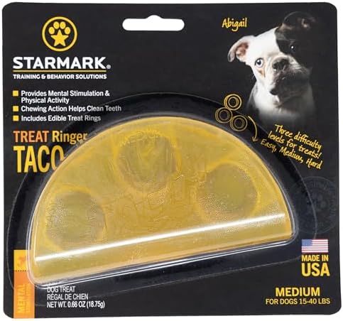 Starmark Treat Ring Taco Chew Toy for Medium Dogs Under 40 pounds