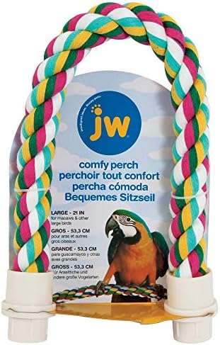 JW Pet Comfy Perch For Birds Flexible Multi-color Rope, Large - 21" Length
