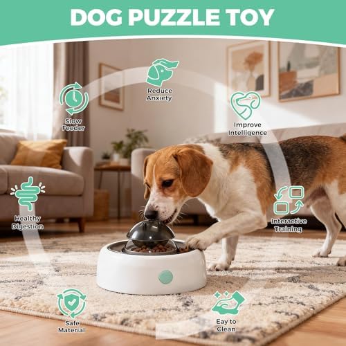 Interactive Dog Puzzle Toy, Slow Feeder for Large/Medium Dogs