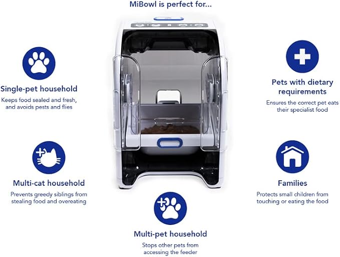 Closer Pets MiBowl Automatic Selective Microchip Feeder, Cats & Small Dogs