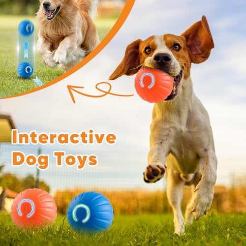2PCS Shaky Ball Toy for Dogs, Vibrating Dog Ball, USB Rechargeable, Interactive, Automatic Moving, Bouncing, Perfect for Small, Medium, Large Dogs (Small, Cucurbit)