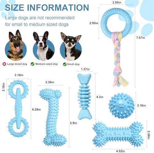 6 Pack Dog Chew Toys for Puppy Cute Dog Toys Puppy Dog Toys for Teething
