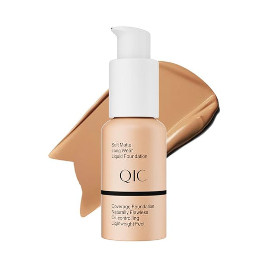 Liquid Foundation Makeup, Full Coverage Foundation + Matte Foundation Face Makeup for Evens Skin Tone Cruelty-Free Natural Finish 1 Fl Oz (Sand)